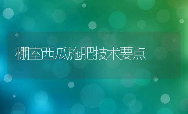 棚室西瓜施肥技术要点 | 种植肥料施肥