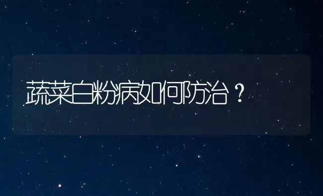 蔬菜白粉病如何防治？ | 蔬菜种植