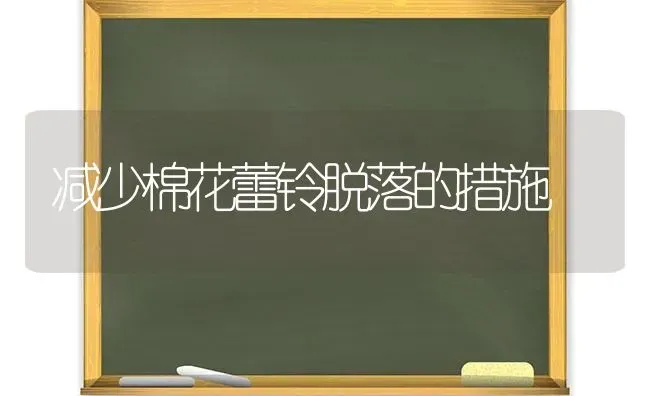 减少棉花蕾铃脱落的措施 | 粮油作物种植