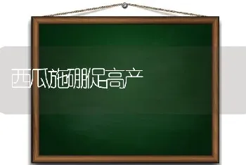 西瓜施硼促高产