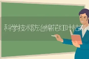 科学技术防治棉花红叶枯病