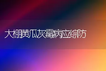 大棚黄瓜灰霉病应综防