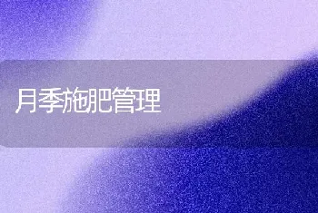 月季施肥管理