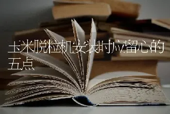 玉米脱粒机安装时应留心的五点