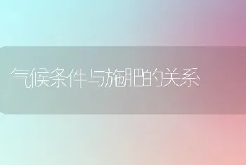 气候条件与施肥的关系