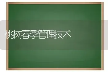 桃树春季管理技术