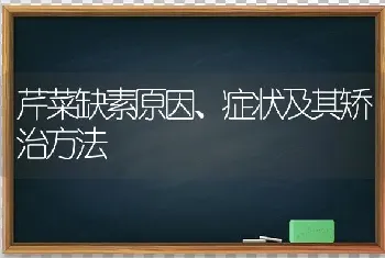 芹菜缺素原因、症状及其矫治方法