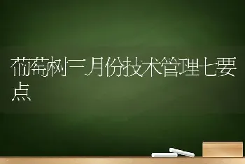 葡萄树三月份技术管理七要点