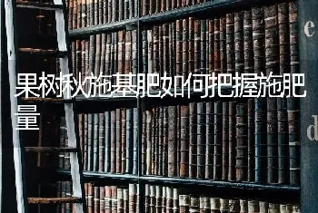 果树秋施基肥如何把握施肥量