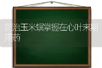 防治玉米螟掌握在心叶末期用药