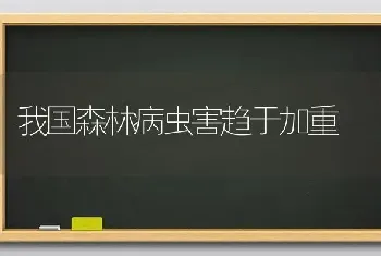 我国森林病虫害趋于加重