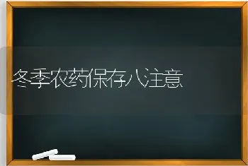 冬季农药保存八注意