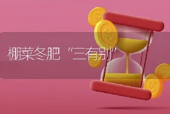 棚菜冬肥“三有别”