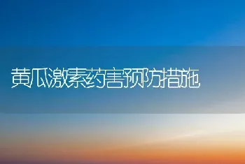 黄瓜激素药害预防措施