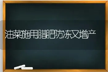 油菜施用腊肥防冻又增产