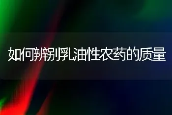 如何辨别乳油性农药的质量