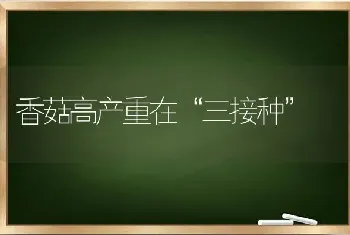 香菇高产重在“三接种”