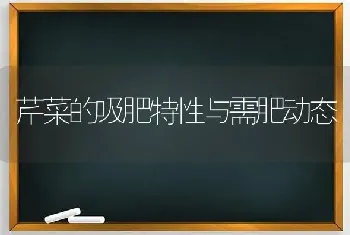 芹菜的吸肥特性与需肥动态