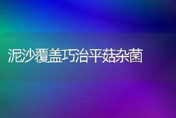 泥沙覆盖巧治平菇杂菌