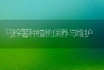 马铃薯种植机保养与维护