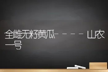 全雌无籽黄瓜----山农一号