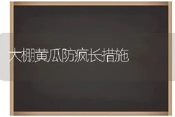 大棚黄瓜防疯长措施