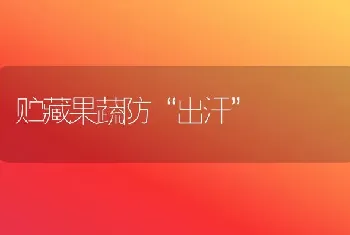 贮藏果蔬防“出汗”