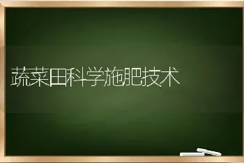 蔬菜田科学施肥技术