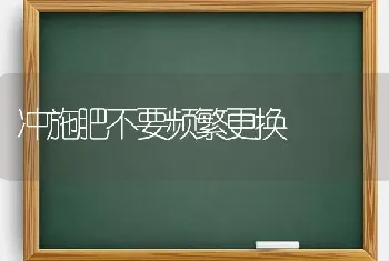 冲施肥不要频繁更换