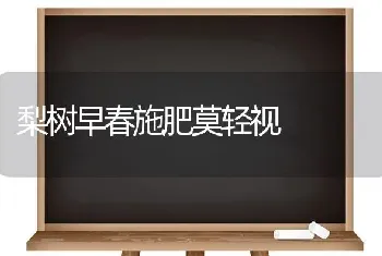 梨树早春施肥莫轻视