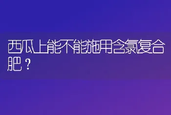 西瓜上能不能施用含氯复合肥?