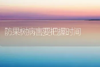 防果树病害要把握时间