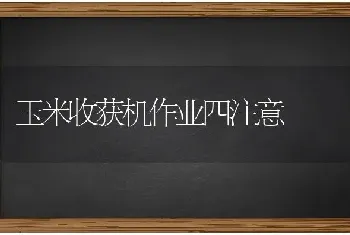 玉米收获机作业四注意