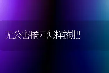 无公害橘园怎样施肥